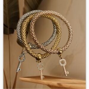Popcorn chain jewelry Austrian/ gold plated/ keys to happiness bracelets